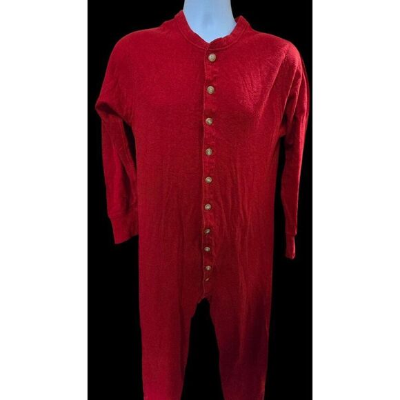 Vintage Duofold Red Union Suit With Buttons Wool/Nylon/Cotton Layers long johns - Picture 2 of 9